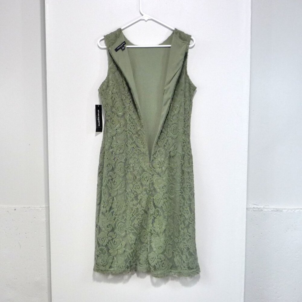 NWT SHARAGANO DRESS SIZE 10 GREEN LACE - Picture 5 of 11